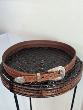 Tony Lama Belt Size 38 With Interchangeable Belt Buckle